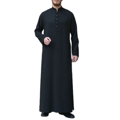 Discover our exclusive collection of black thobes for men with decorative buttons at Hikmah Boutique. Explore the perfect blend of sophistication and style. Elevate your wardrobe with fashionable and comfortable Islamic clothing for men. Shop now and embrace timeless elegance. 