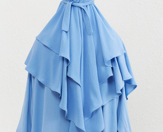 Dive into the serene allure of our Sky Blue Crepe Crinkle Abaya with Double Layer Khimar Set, a celestial creation found exclusively at Hikmah Boutique. Immerse yourself in the tranquility of the sky with this ensemble that seamlessly merges traditional modesty with contemporary elegance.
