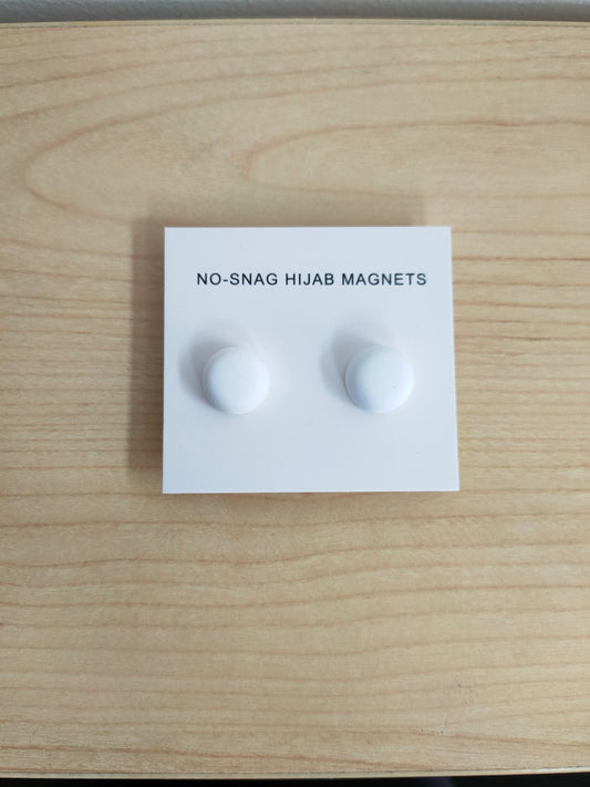 Elevate your hijab game with our Hijab Magnets in White Twin-Pack, offering a timeless and secure solution for keeping your hijab in place. Shop now at Hikmah Boutique for strong magnetic pins for hijab.