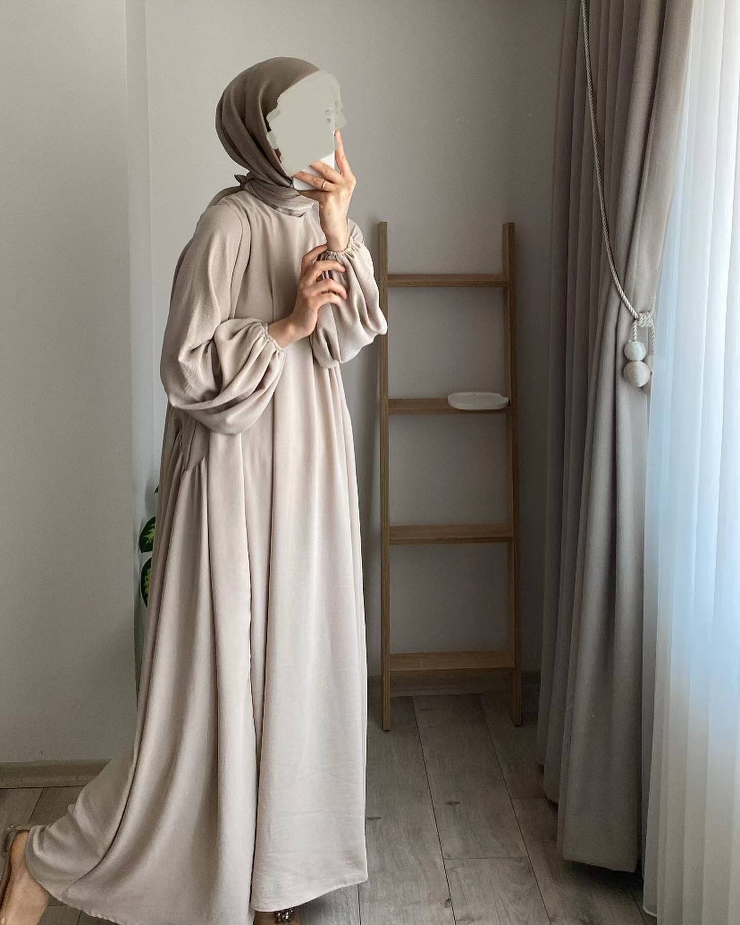 Crepe Abaya in Cream Beige - Modest & Elegant | Hikmah Boutique