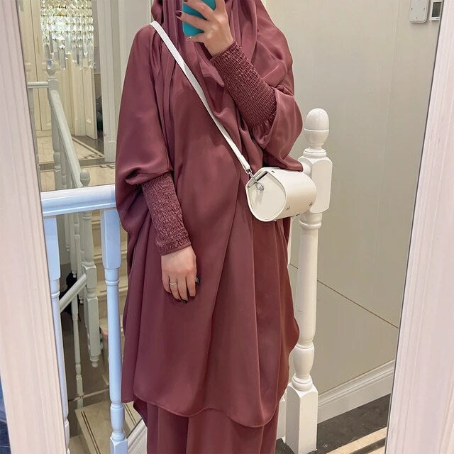 Elevate your modest fashion with our Satin French Jilbab in Blush Pink. Available exclusively at Hikmah Boutique. Shop online in Australia for premium quality French Jilbabs and enjoy timeless elegance.