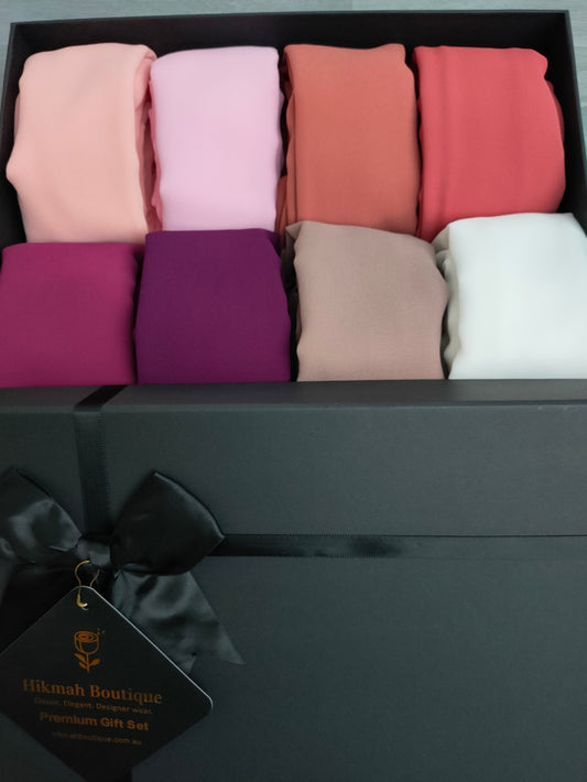 Large Lux Chiffon Hijab Set (Mix & Match) 8 Hijabs