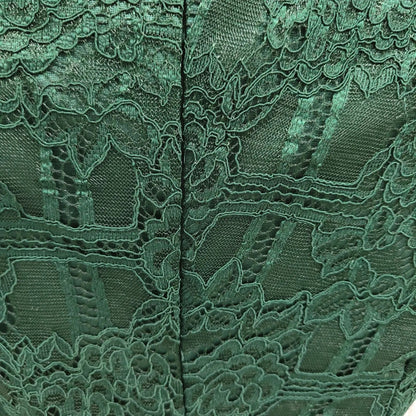 Emerald V Neck Tie-Waist Sheer Lace Dress - Hikmah Boutique