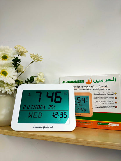Keep in track of your salah is now easy with our Azan Clock by Hikmah Boutique. Grab your prayer clock that seamlessly blends functionality with exquisite aesthetics. Key Features: Precision Azan Calling, Beautiful Adhan from 3 Holy Mosques and Dua after Azan. Stay on track with your Salah with the Automatic Azan Clock.