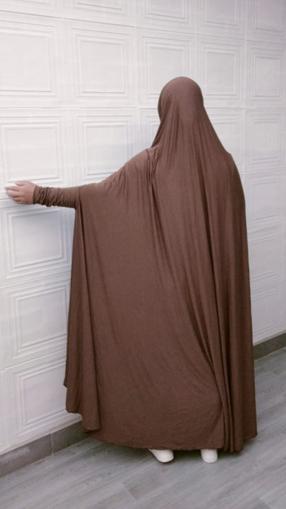 Shop the Pure Bamboo Long Jilbab in Brown at Hikmah Boutique. Discover the comfort and eco-friendliness of premium bamboo fabric. This elegant jilbab offers breathability and moisture-wicking properties. Embrace sustainable fashion with our stylish bamboo jilbabs. Available online and in-store in Australia.