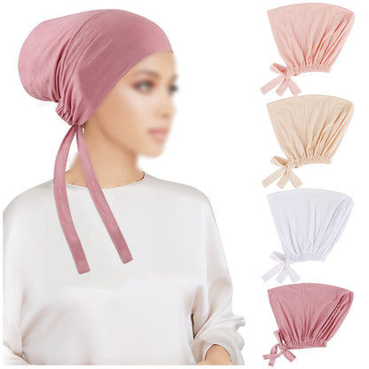 Discover Dusty Pink Bamboo Closed Hijab Cap at Hikmah Boutique. Soft, eco-friendly bamboo fabric with tie-back adjustment. Perfect Hijab underscarf. Shop now online or in-store Australia.