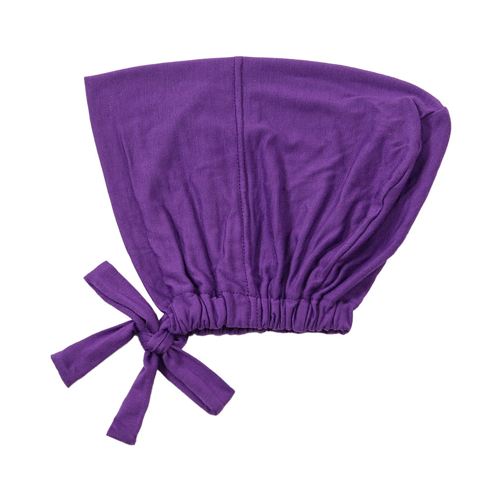 Buy Purple Bamboo Closed Hijab Cap at Hikmah Boutique. Soft, eco-friendly bamboo fabric, with an adjustable tie-back design. Available online and in-store in Sydney, Australia.