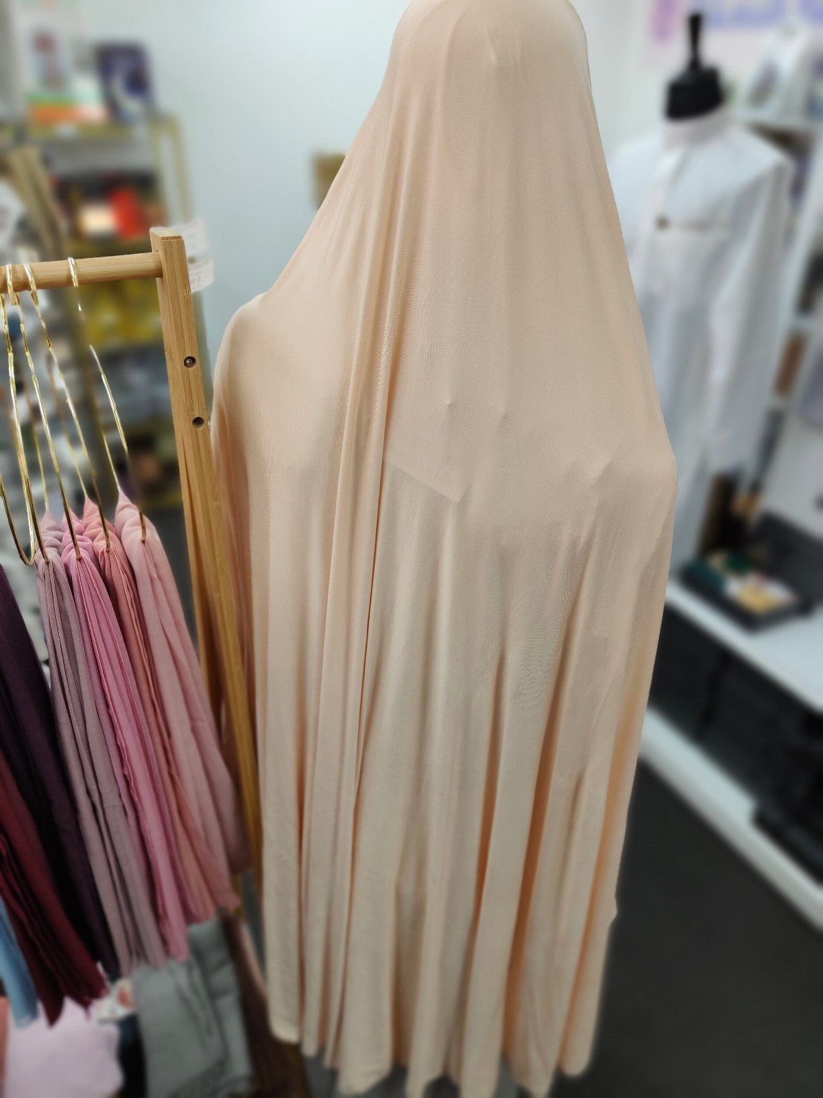 Discover unparalleled comfort with our Cream Bamboo Jilbab. Lightweight, breathable, and perfect for summer. Perfect for Summer! Lightweight, Breathable, Cool Bamboo Jilbab in Cream for Hot Weather. Buy the best Bamboo Jilbab online. Ideal for hot weather. Elevate your style at Hikmah Boutique. 