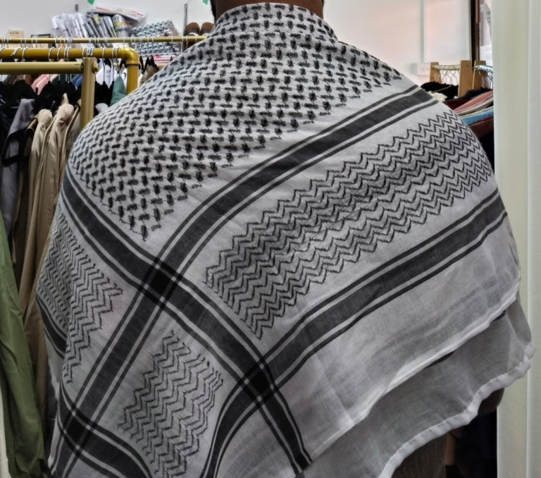 Elevate your style with Hikmah Boutique's Exclusive Black Keffiyeh Scarf Collection. Discover timeless tradition and contemporary fashion with our meticulously crafted scarves, including Black Shemagh options. Explore Best Quality Black Shemagh for men and women. Shop now for Palestinian heritage at Hikmah Boutique.