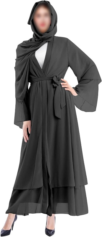 Grey and black on sale abaya