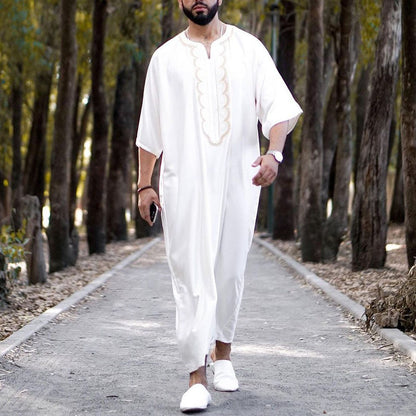 Discover the comfort and style of our exclusive Casual Men's Thobe in white, available exclusively at Hikmah Boutique. Explore our collection of traditional and modern thobes, meticulously designed for a relaxed yet sophisticated look. Elevate your wardrobe with this versatile Islamic clothing at Hikmah Boutique.