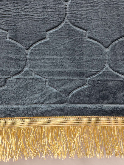 Discover the ultimate comfort with our exclusive Padded Prayer Mat in Charcoal. Made with a luxurious velvety touch, this soft and thick Islamic Prayer Rug offers a comfortable experience for both kids and adults. Elevate your prayer time with its elegant design, exclusively available at Hikmah Boutique.