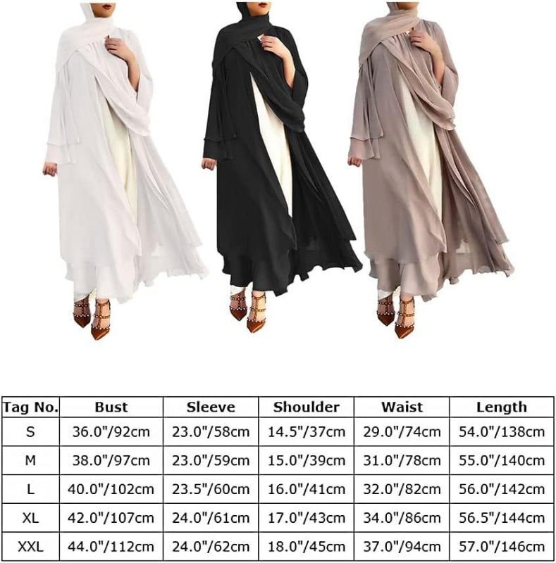 Elevate your modest fashion with our Black Open Abaya With Hijab. Impeccably designed from premium chiffon, this designer abaya offers versatility and elegance. Available in various sizes. Discover the epitome of Islamic fashion at Hikmah Boutique.