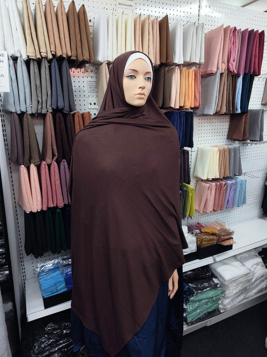Shop the Dark Coffee Jersey Hijab at Hikmah Boutique. Premium quality Jersey Hijab, super soft, and non-slippery Jersey Hijab. Available at discounted prices with fast shipping Australia-wide.