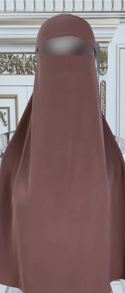 Introducing Hikmah Boutique's Niqab, a modest designs perfect for those seeking a modest yet Elegant look. Our Niqab features single layer, tie up option. This Niqab is long and wide, the length of this niqab is 60cm from under eyes. Niqab's width is 50cm from the spot under eyes, increased to 70cm the bottom width.