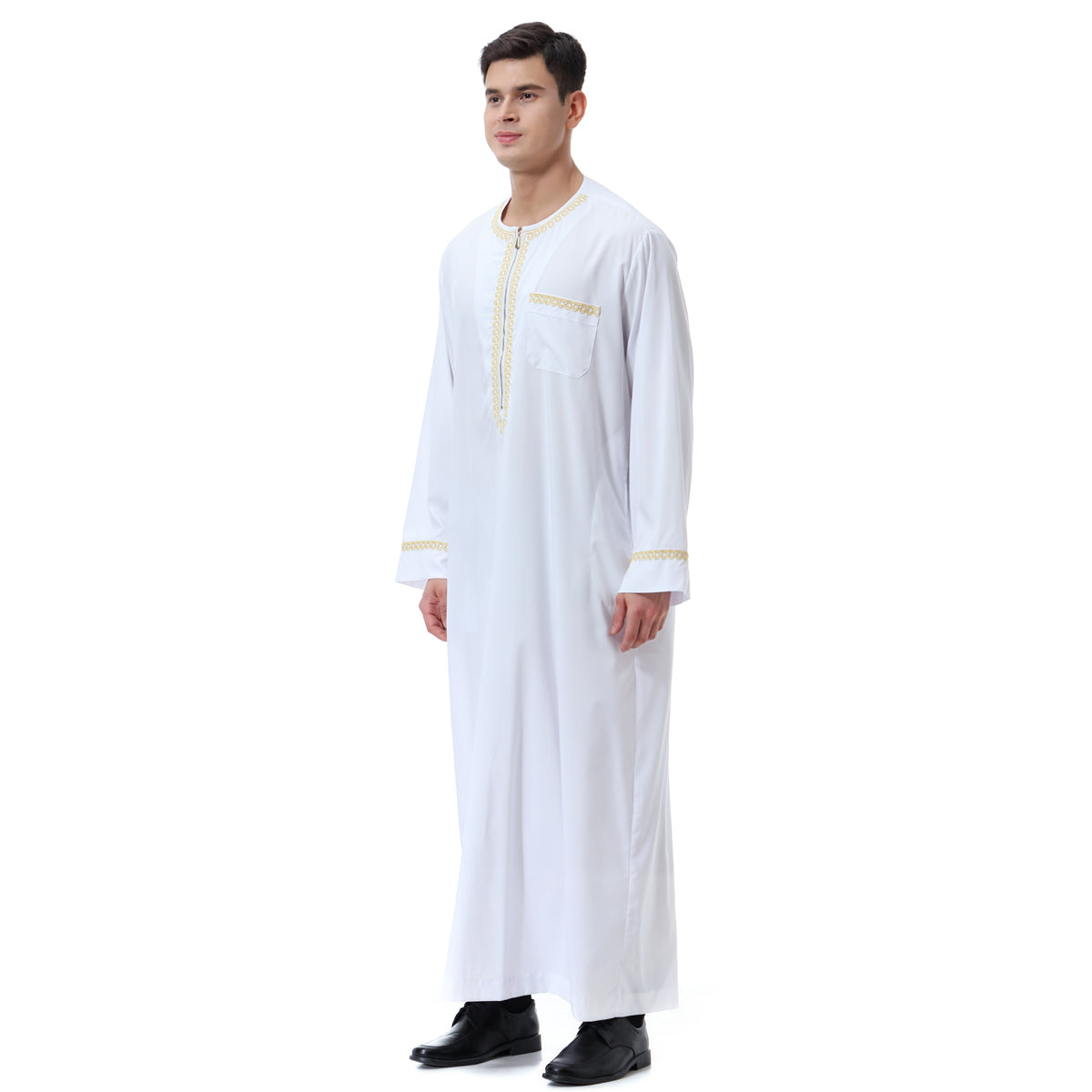 Discover the timeless beauty of our exclusive collection of Embroidered Mens Thobes in White at Hikmah Boutique. Immerse yourself in the richness of Middle Eastern fashion with meticulously crafted garments showcasing intricate embroidery. Elevate your style and embrace cultural heritage with our exquisite white thobes featuring delicate detailing and a touch of sophistication.