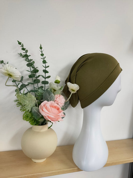 Shop the Hijab Open Undercap in Olive Green at Hikmah Boutique. Combining sophistication and comfort, this high-quality undercap keeps your hijab in place. Discover the best in modest clothing in Sydney, Australia, at a reasonable price.