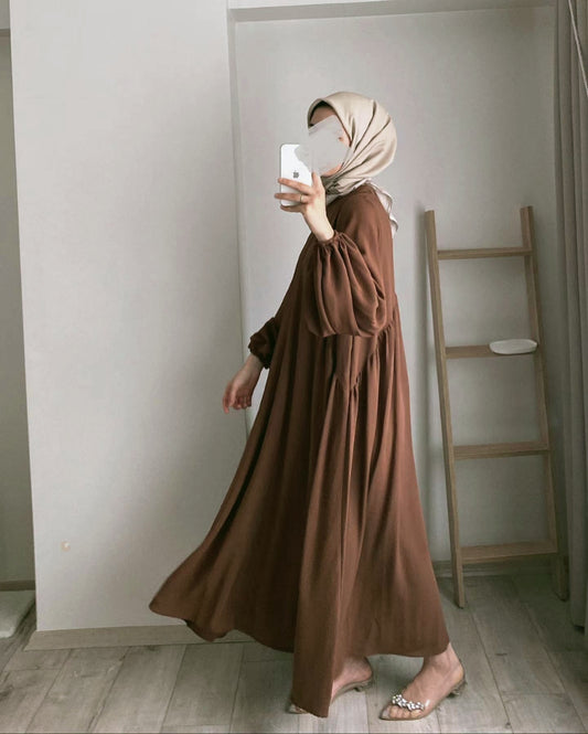 Modest Crepe Abaya - Persian Brown