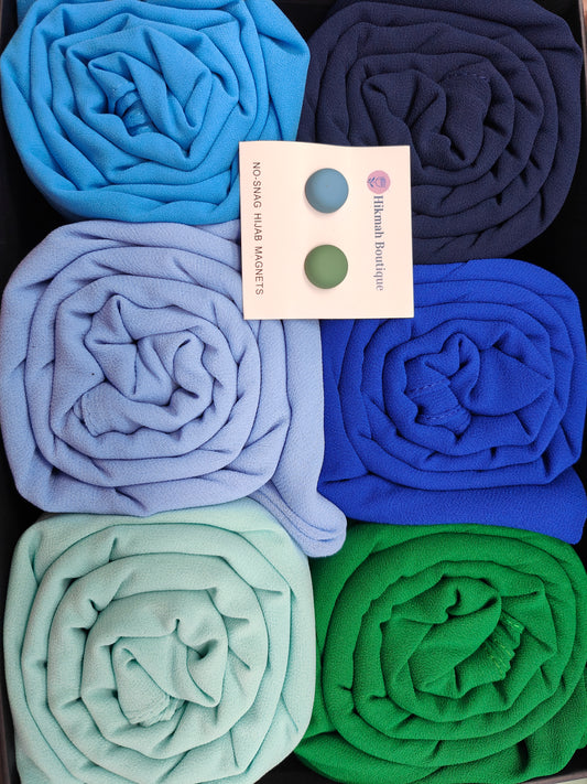Premium Hijab Gift Set | Elegant Range 6 Colors | 6 Chiffon Hijabs (wt bonus magnetic pins)