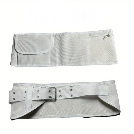 Find the perfect fit with our adjustable Men's Ihram Belt. Designed for comfort and convenience, this one-size-fits-all belt is ideal for Hajj and Umrah. Made from high-quality materials, it securely holds your Ihram in place. Order now from Hikmah Boutique!