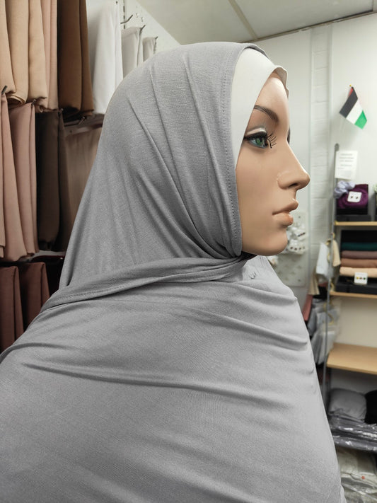 Shop our premium Jersey Hijab in Silver Grey at Hikmah Boutique. Discover soft, comfortable, and stylish Jersey hijabs perfect for any occasion. Affordable and lightweight Jersey Hijabs, ideal for summer and sports. Visit our online hijab shop today!