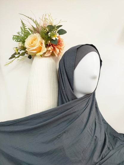 Shop the Slate Grey Jersey Hijab at Hikmah Boutique. Premium quality Jersey Hijab, super soft, and non-slippery Jersey Hijab. Available at discounted prices with fast shipping Australia-wide.