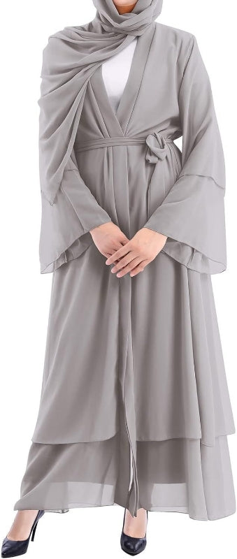 Elevate your modest elegance with the Light Grey Open Abaya With Hijab, exclusively at Hikmah Boutique. Crafted from premium materials, it offers versatility, style, and comfort. Discover distinctive abayas for every preference.