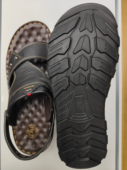 Step up your style with Black Design 2 Men's Sandals exclusively from Hikmah Boutique. Crafted from genuine cowhide leather, featuring customizable heel straps, and an original design. Discover unbeatable quality and affordability.