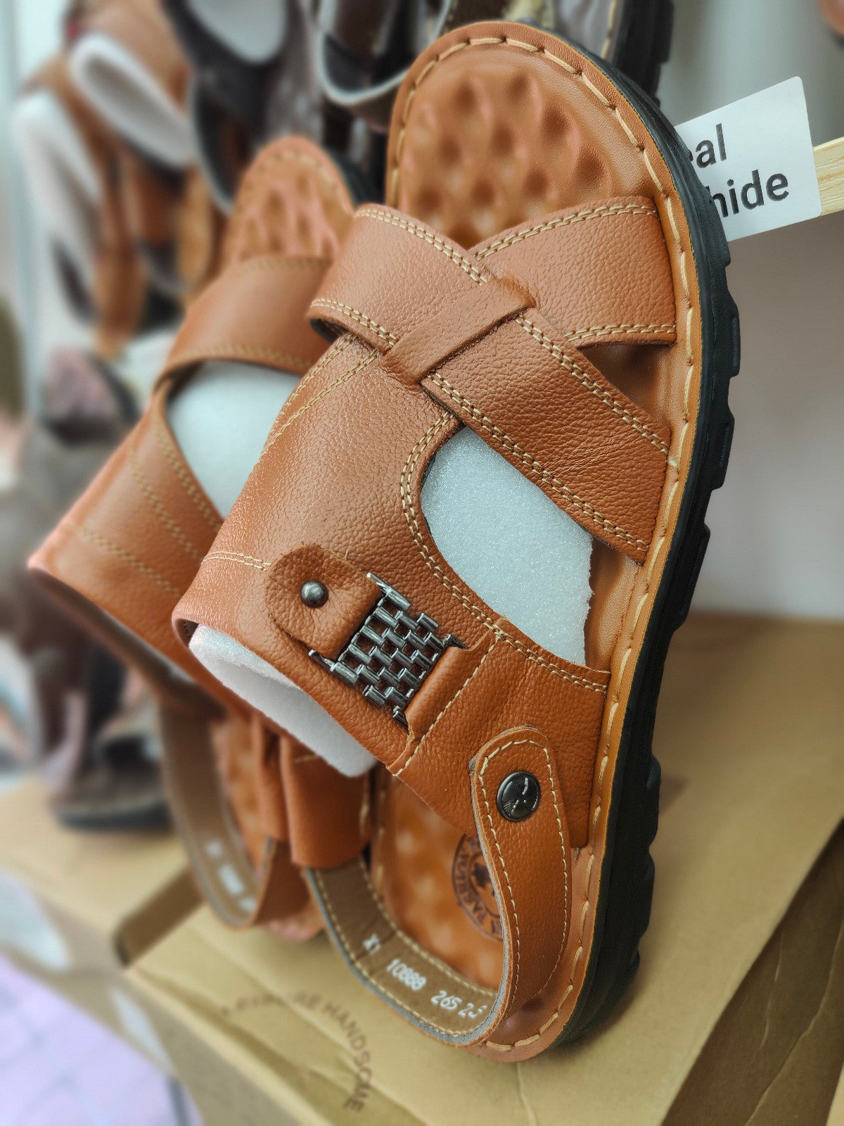 Men s Light Brown Sandals Summer Casual Footwear Hikmah Boutique