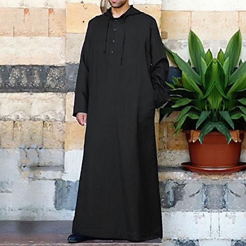 Elevate your fashion game with our exclusive Men's Thobe with Hoodie in Black, available only at Hikmah Boutique. Combining traditional thobe designs with modern flair, this unique piece seamlessly merges cultural heritage with contemporary style. Crafted with meticulous attention to detail, our black thobe with hoodie.
