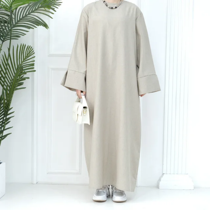 Shop the elegant Modest Plain Abaya in Dark Beige at Hikmah Boutique Australia. Neutral color, modest fit, and timeless design. Available in reasonable price.