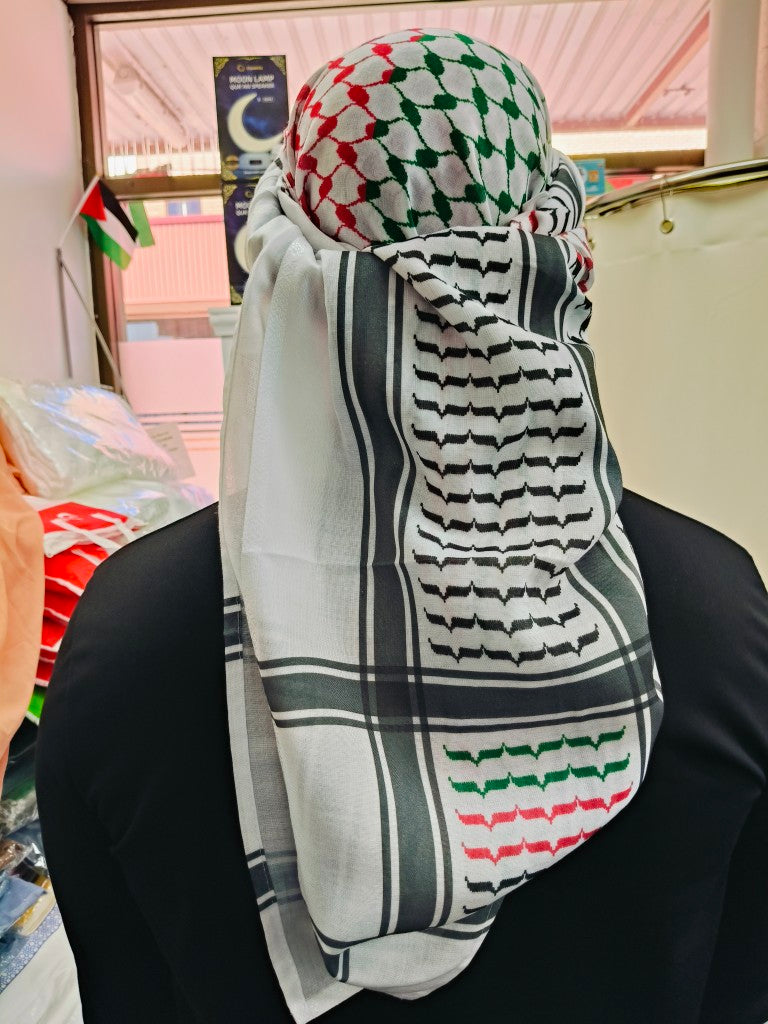 Explore Palestinian cultural with our Multi Color Keffiyeh Scarf, exclusively available at Hikmah Boutique. This iconic accessory blends Islamic tradition with contemporary style. Elevate your modesty touch of solidarity. Order now online Australia