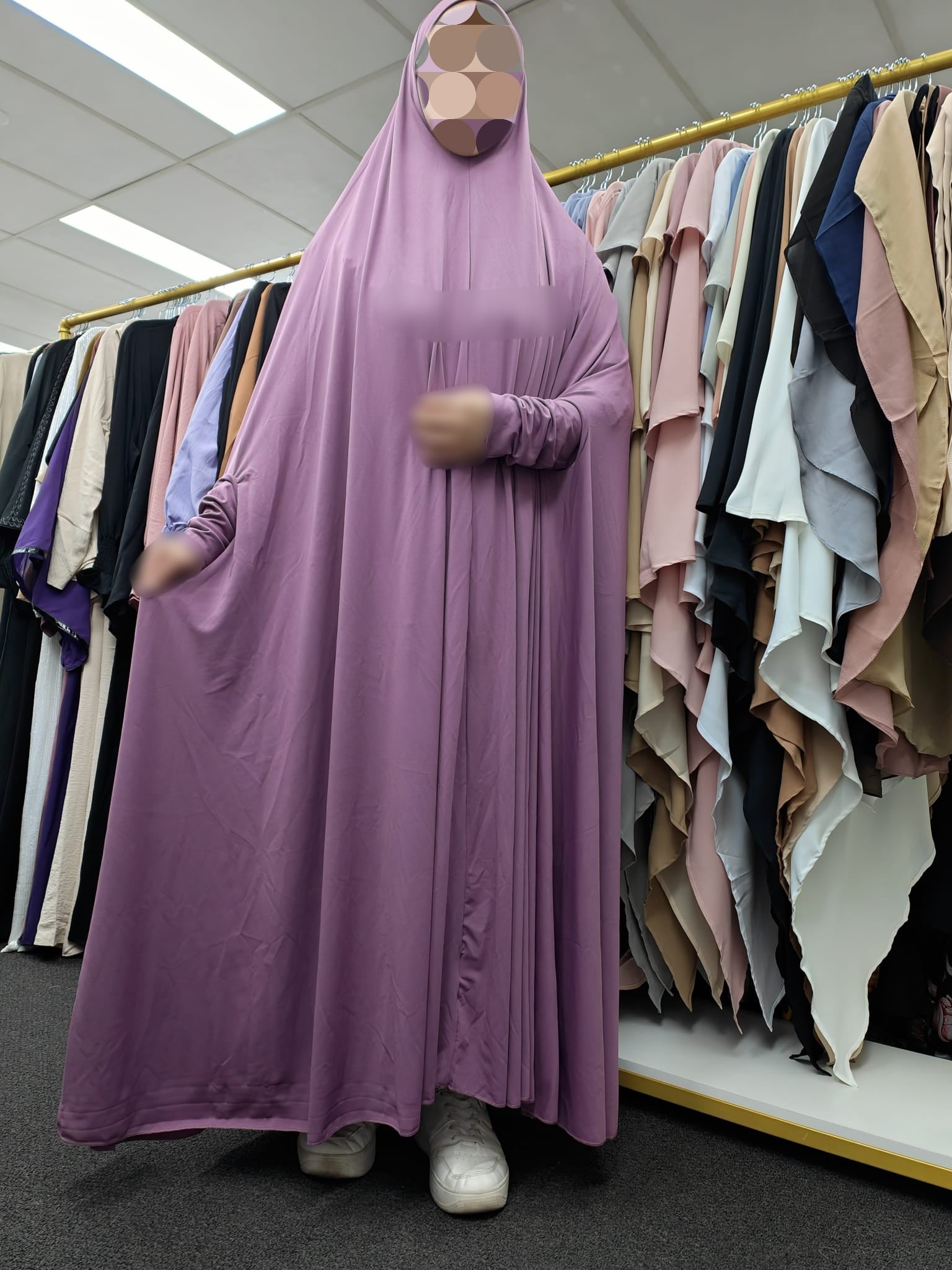 Discover elegance and comfort with our exclusive Premium Lavender Jilbab, crafted from premium ITY Knit fabric for a luxurious feel. Embrace the perfect blend of style and modesty in this smooth, soft, and non-see-through ankle-length jilbab, available at a reasonable price only at Hikmah Boutique.