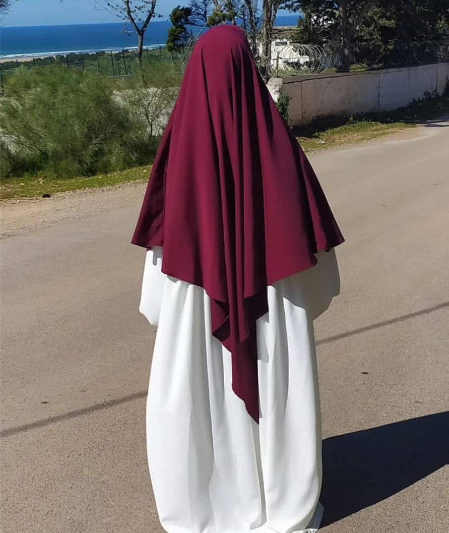 Long Khimar Single Layer Tie-up