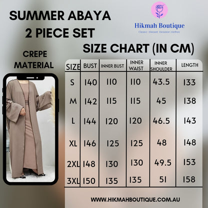 Summer Abaya 2-Piece Set in Black