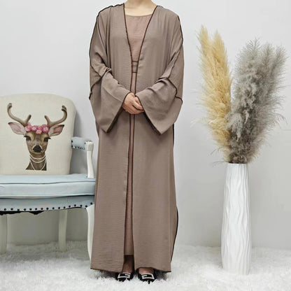 Discover understated modest elegance with Modest Summer Abaya 2-Piece Set in Dusty Coffee, a versatile addition to your summer wardrobe at Hikmah Boutique Australia Online.