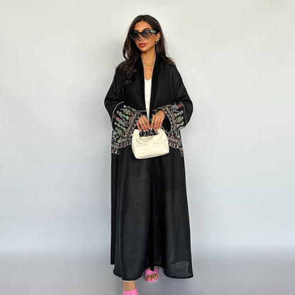 Summer Embroidered Open Abaya, made from breathable, lightweight fabric, this modest abaya with elegant embroidery is ideal for hot weather. Shop at Hikmah Boutique, Australia’s top destination for quality modest clothing.