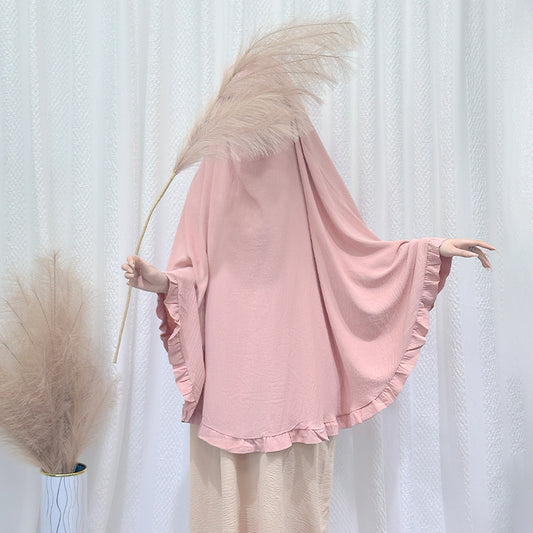 Crepe Khimar in Pink - Single Layer Extra Large