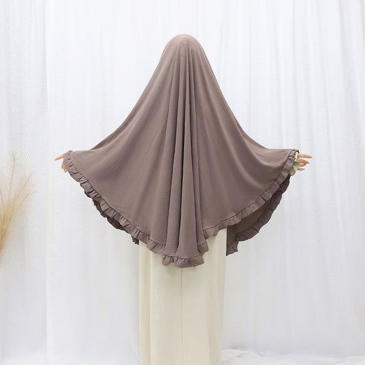 Crepe Khimar in Dusty Sandstone - Single Layer Extra Large