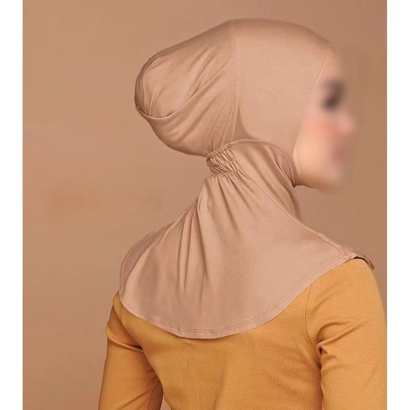 Thanks to the nature of bamboo fabric, this pure bamboo Ninja Hijab Cap is extremely breathable and very cool on skin especially in Summer. This Ninja Hijab Cap has a  attached elastic band around to suit all sizes.  Stay cool in hot Summer, this Ninja Hijab Cap is Skin friendly, Natural, Super Soft & Breathable