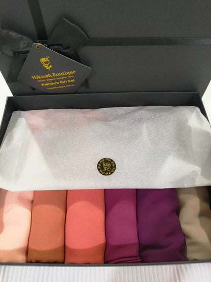 This Premium Chiffon Hijab Gift Box is the perfect way to treat yourself or someone you want to gift. Made of chiffon fabric, this hijab is beautiful, comfortable and elegant. The gift box contains six sheer, elegant, and most comfortable hijabs in colors Blossom, Canyon Clay, Apricot Brandy, Red Plum, Gloxinia and Almandine. This will not only amaze you but also helps you influence your poise. These hijabs will make you look sophisticated and elegant while fulfilling religious obligation.