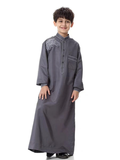 Boys Thobe With Printed Design - Hikmah Boutique